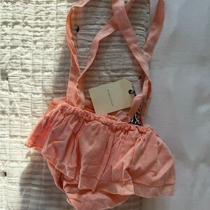 Peach Ruffled Kids Romper